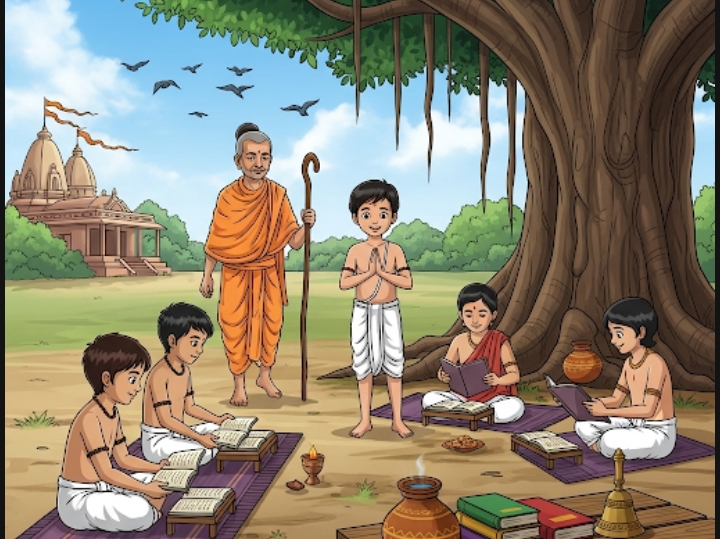 Children studying in Gurukul
