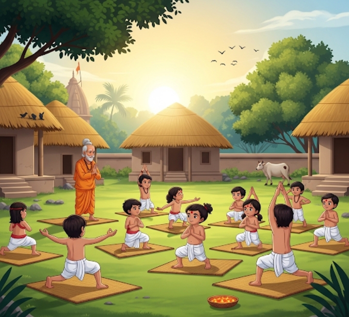 Yoga practice at Gurukul